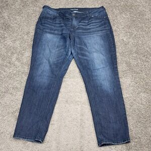 Maurices Womens Plus Size 20 Reg Dark Wash Straight Leg Stretch Denim Jeans